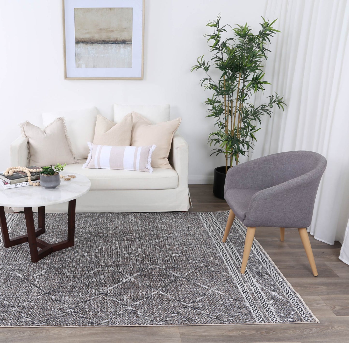 Flint Aleppo Charcoal Contemporary Soft Rug
