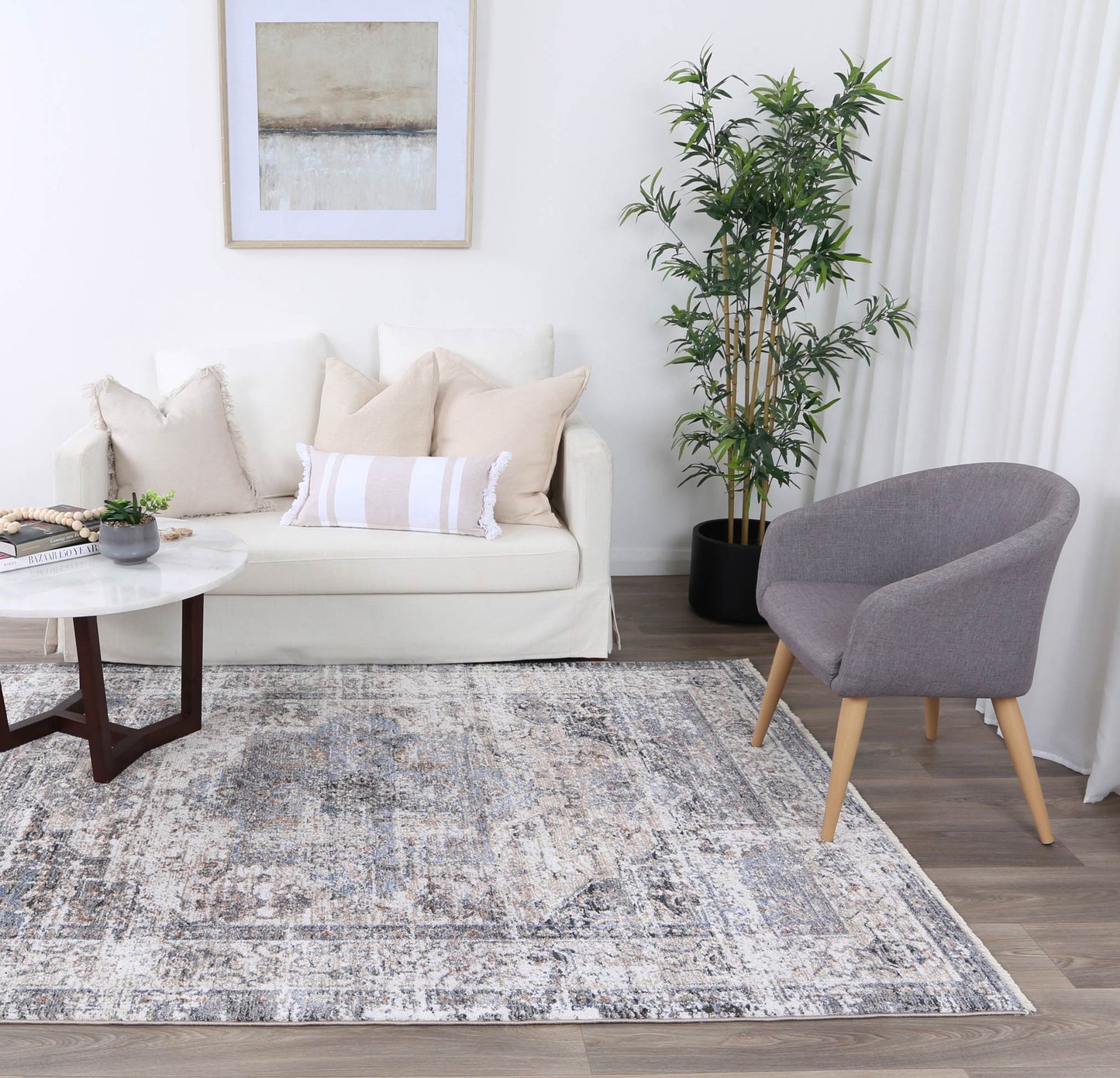 Flint Multan Ash Traditional Soft Rug