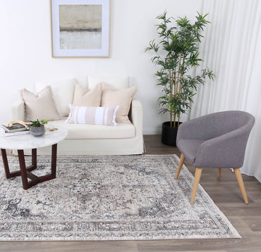 Flint Samarkad Ash Traditional Soft Rug