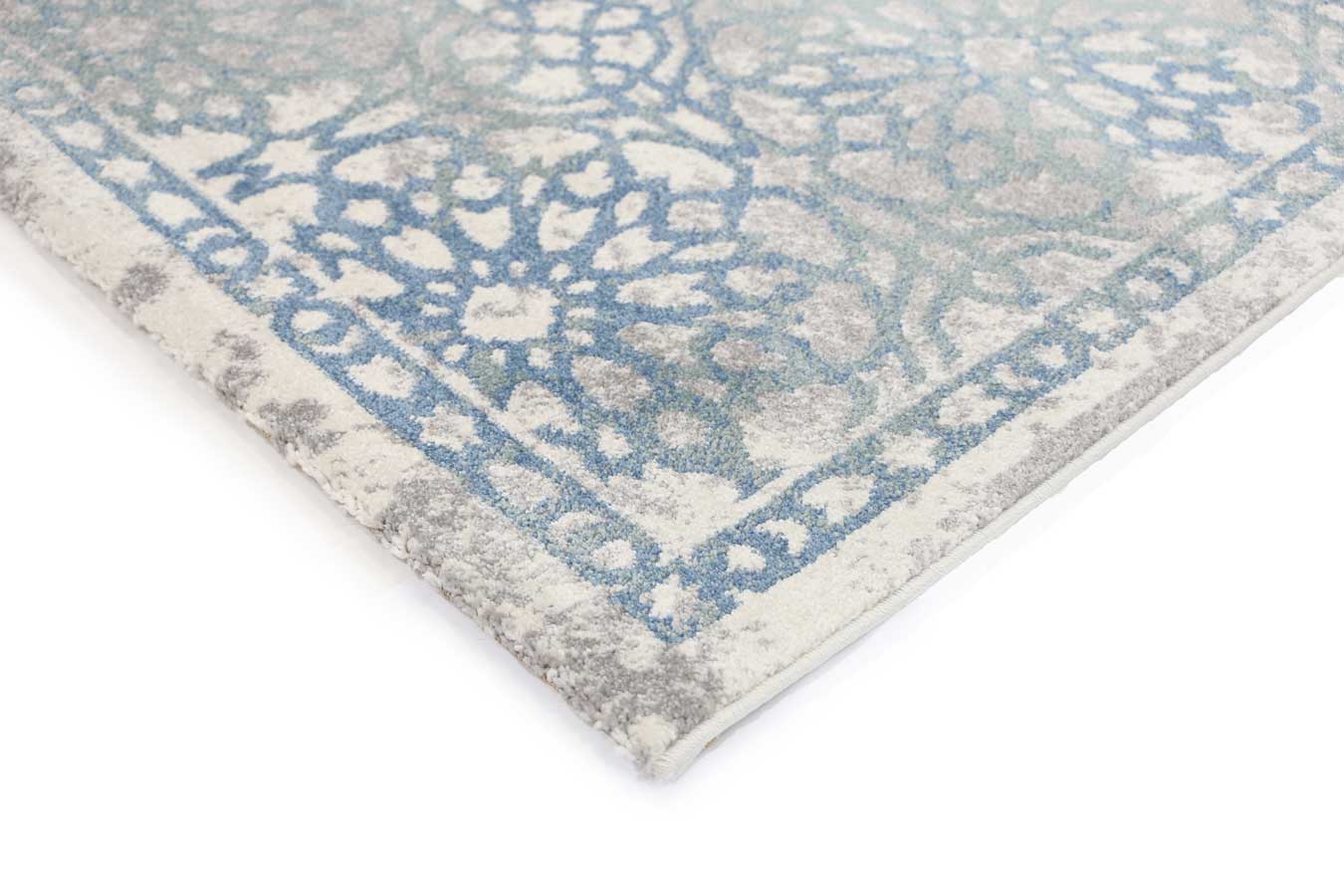 Umber Blue Demask Rug