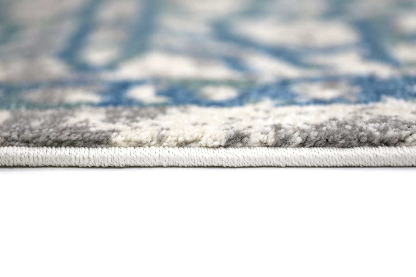 Umber Blue Demask Rug