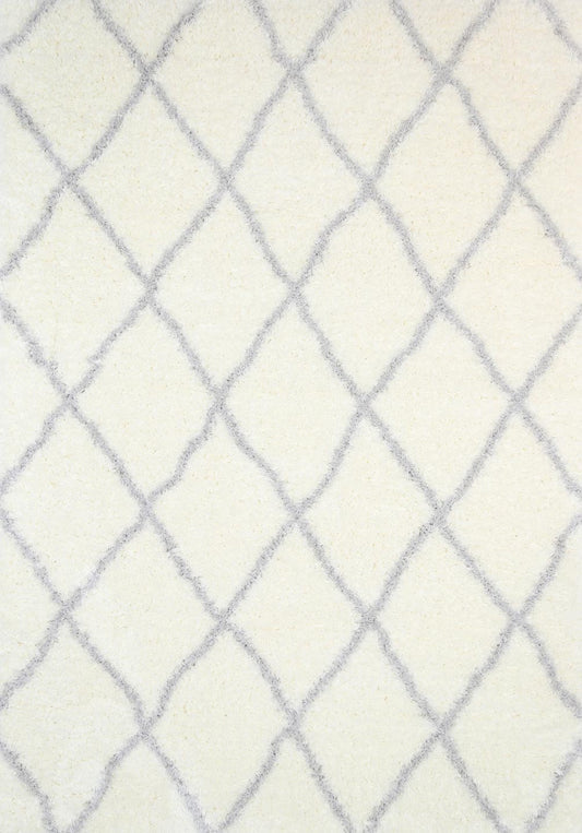 Tallinn Cream and Silver Diamond Rug