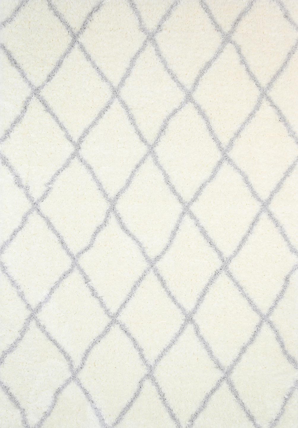 Tallinn Cream and Silver Diamond Rug