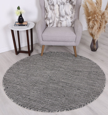 Elsinore Charcoal Reversible Wool Round Rug