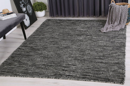 Elsinore Black & White Reversible Wool Rug