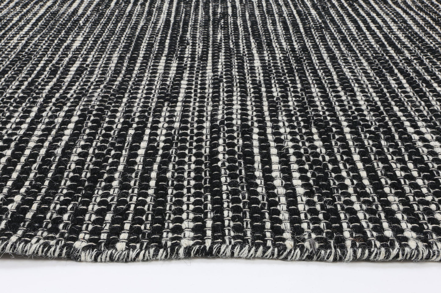 Elsinore Black & White Reversible Wool Rug