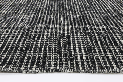 Elsinore Black & White Reversible Wool Rug