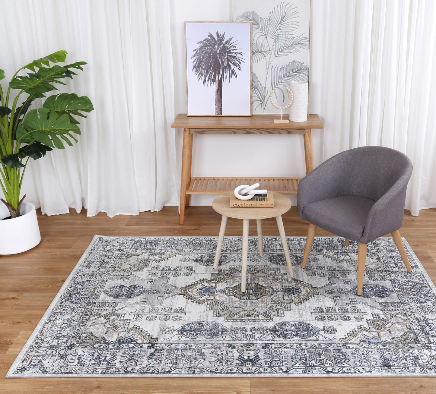 Palletto Taicang Blue & Grey Traditional Soft Rug