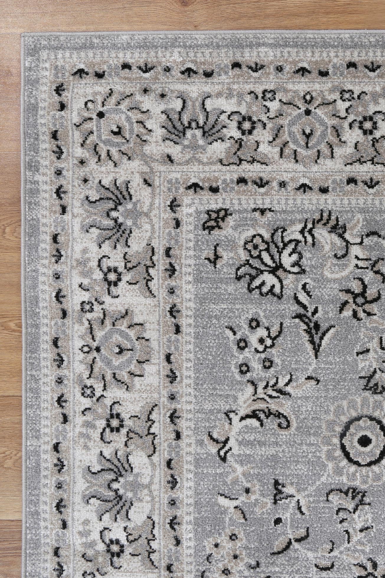 Palletto Hamburg Grey Traditional Soft Rug
