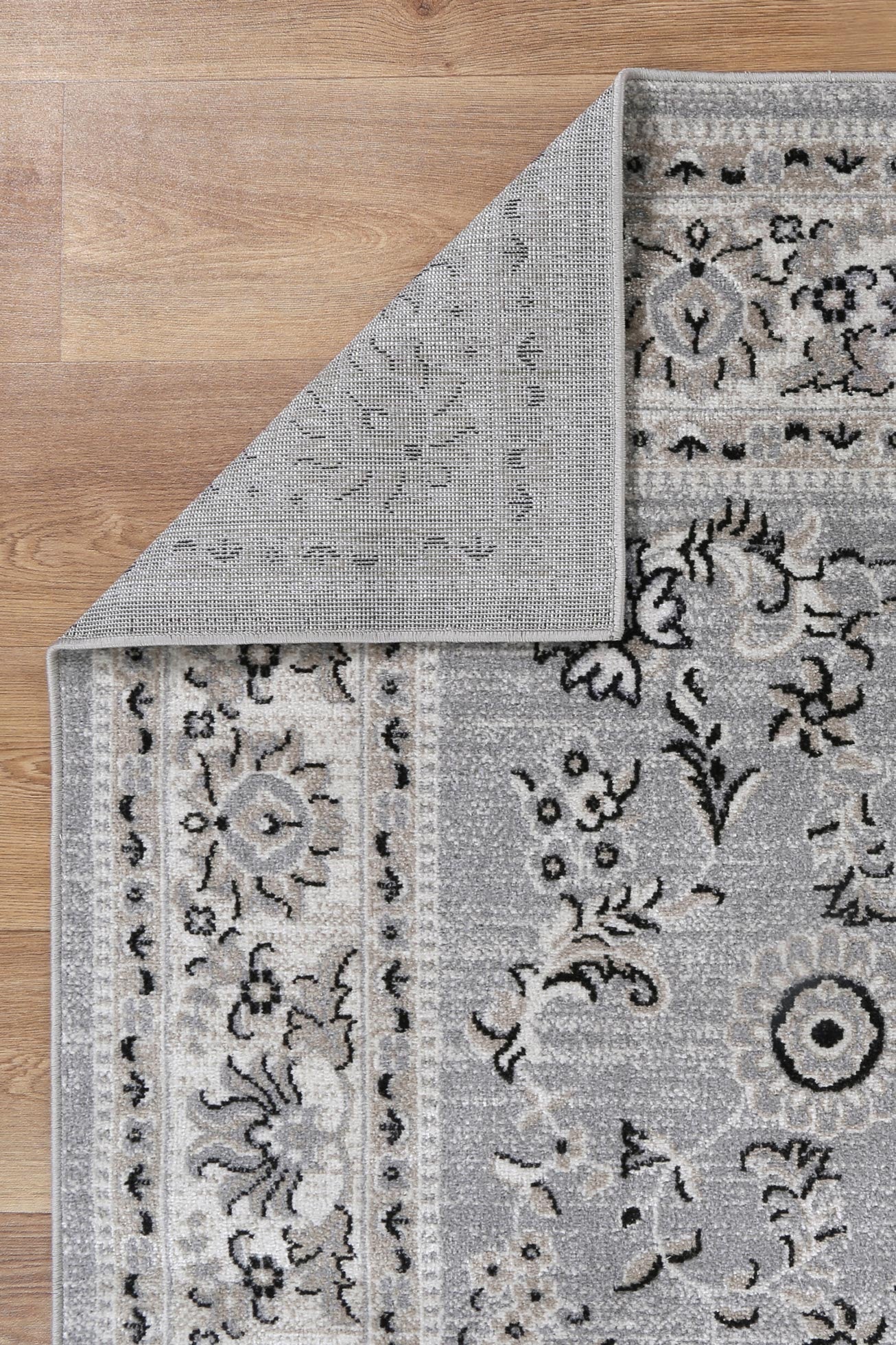 Palletto Hamburg Grey Traditional Soft Rug