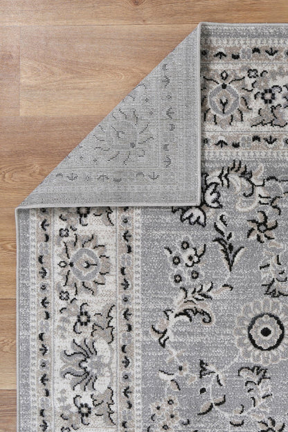 Palletto Hamburg Grey Traditional Soft Rug