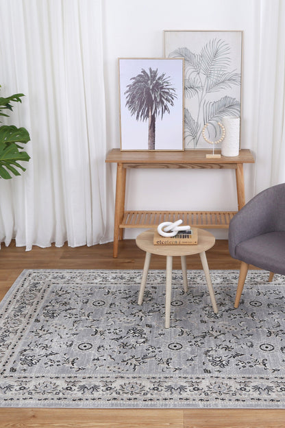 Palletto Hamburg Grey Traditional Soft Rug