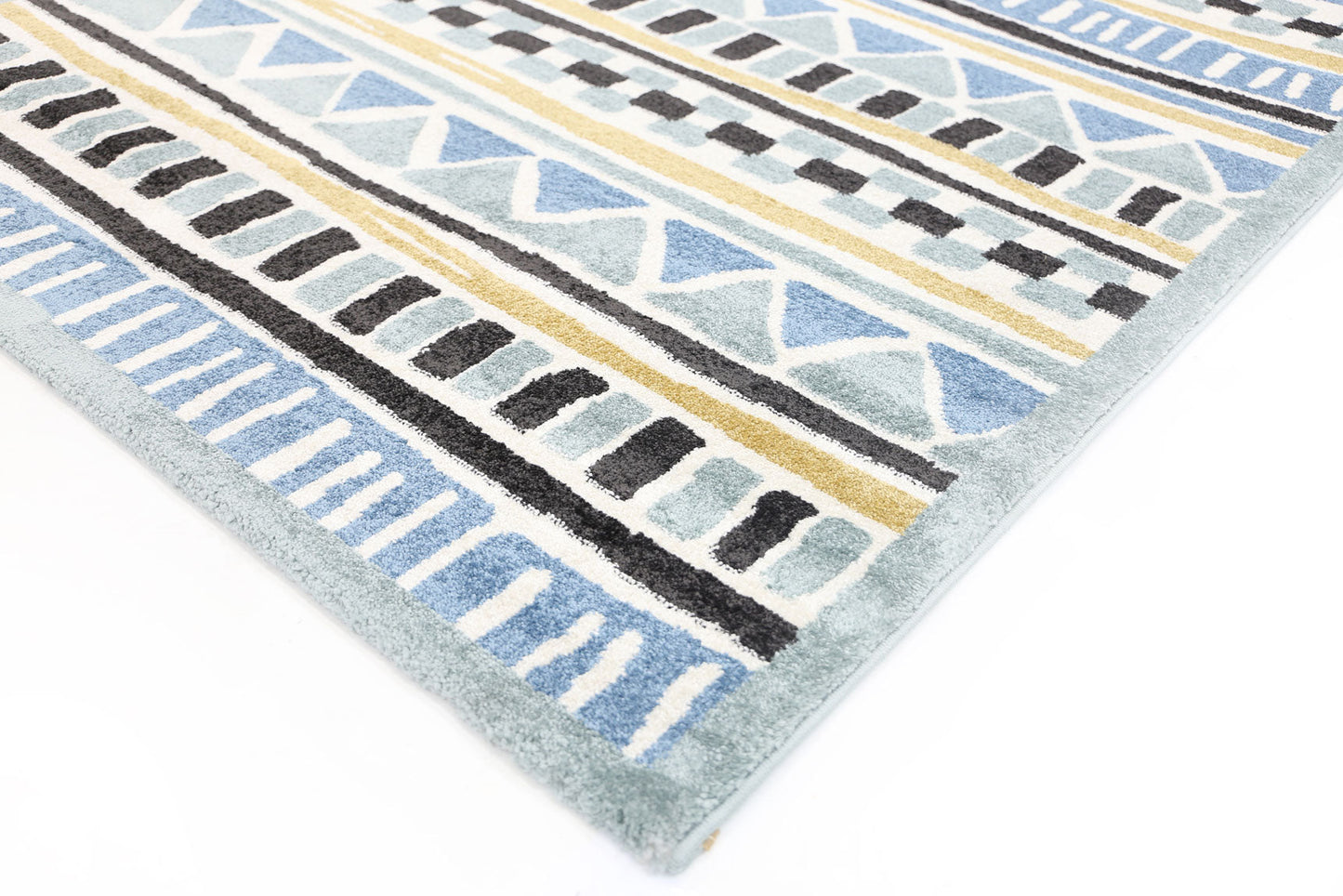 Stilo  Blue and Yellow Tribal Kids Rug