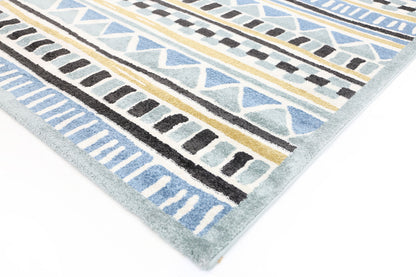 Stilo  Blue and Yellow Tribal Kids Rug