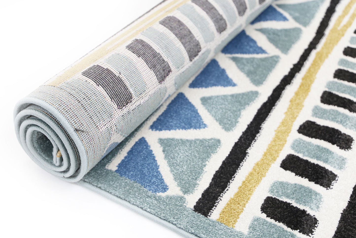 Stilo  Blue and Yellow Tribal Kids Rug