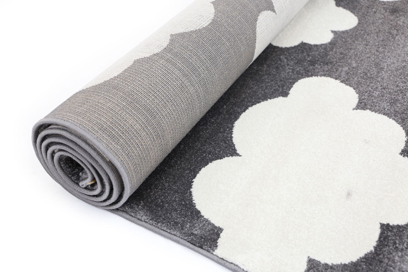 Stilo  Dark Grey and White Cloud Kids Rug