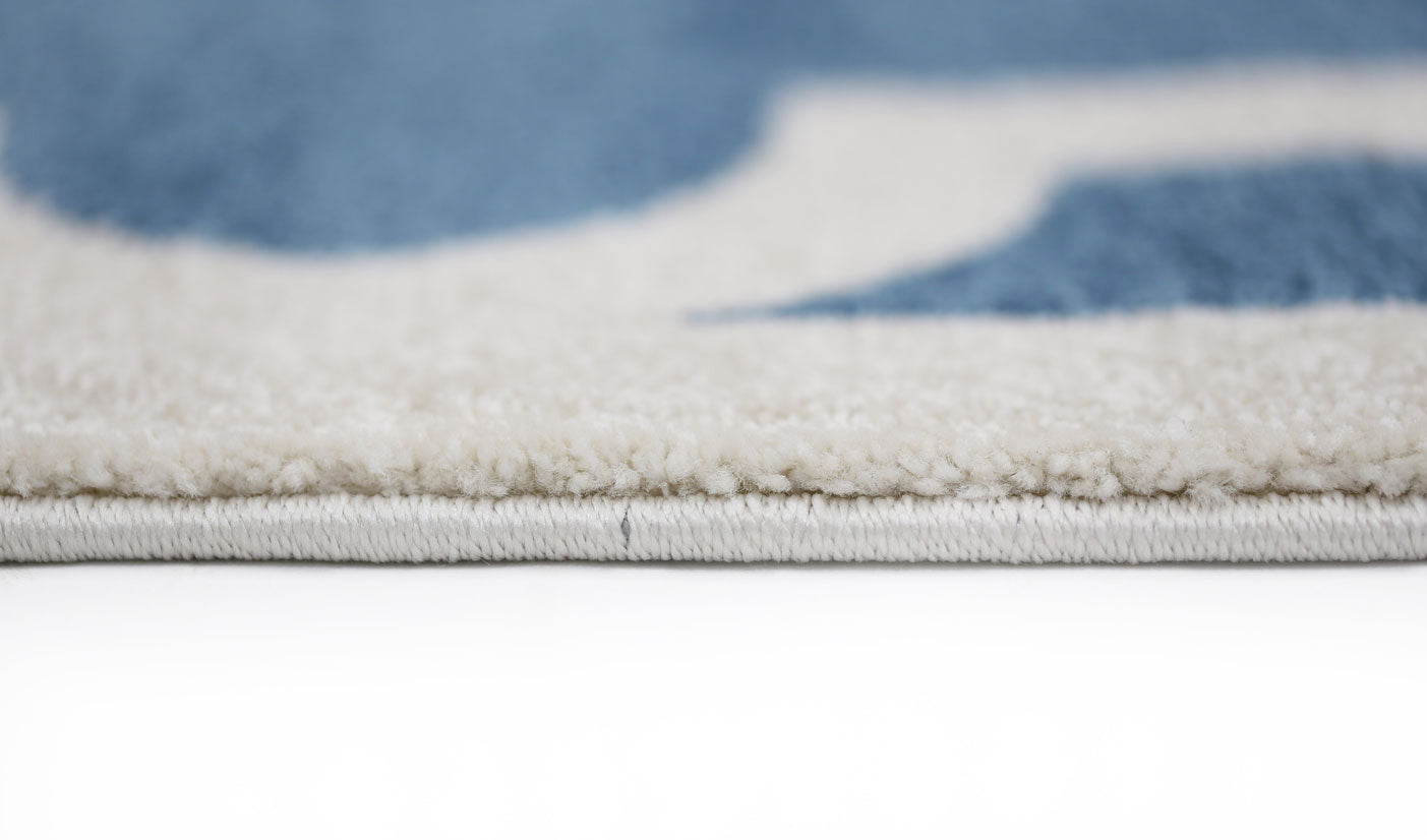 Stilo  Blue and White Lattice Pattern Kids Rug