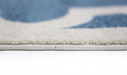 Stilo  Blue and White Lattice Pattern Kids Rug