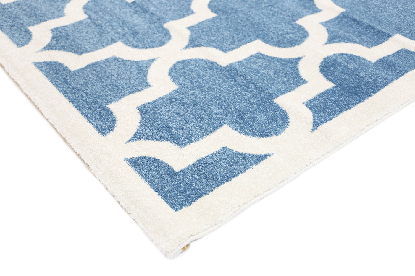 Stilo  Blue and White Lattice Pattern Kids Rug
