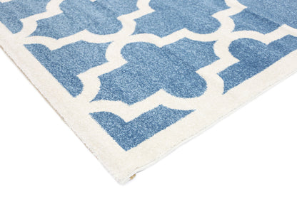 Stilo  Blue and White Lattice Pattern Kids Rug