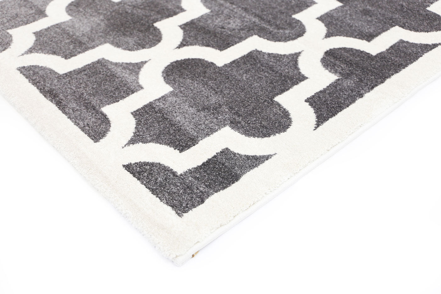 Stilo  Grey and White Lattice Pattern Kids Rug
