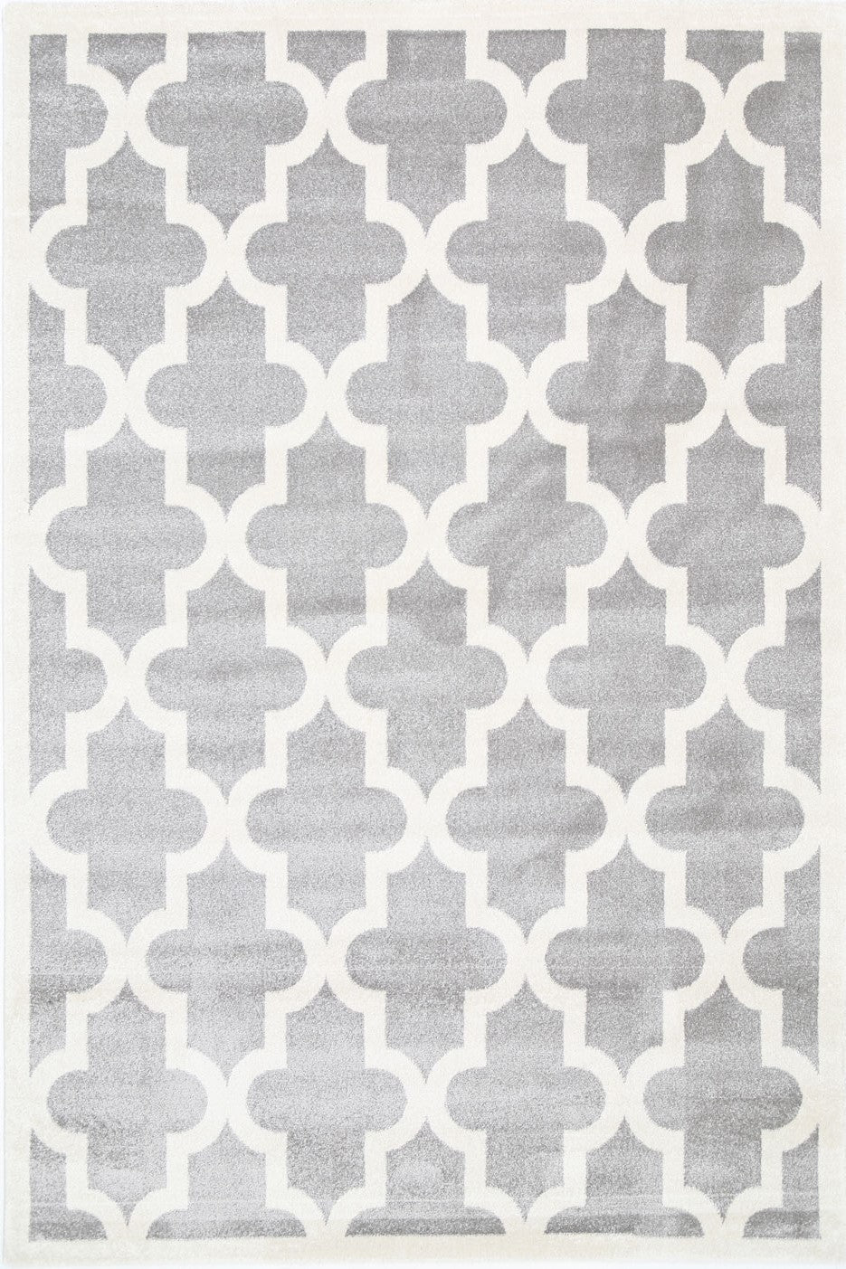 Stilo  Light Grey and White Lattice Pattern Kids Rug