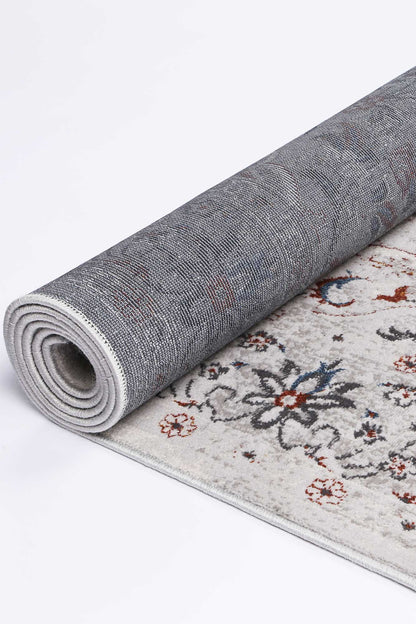 Motifera Ava Ivory & Red Traditional Rug