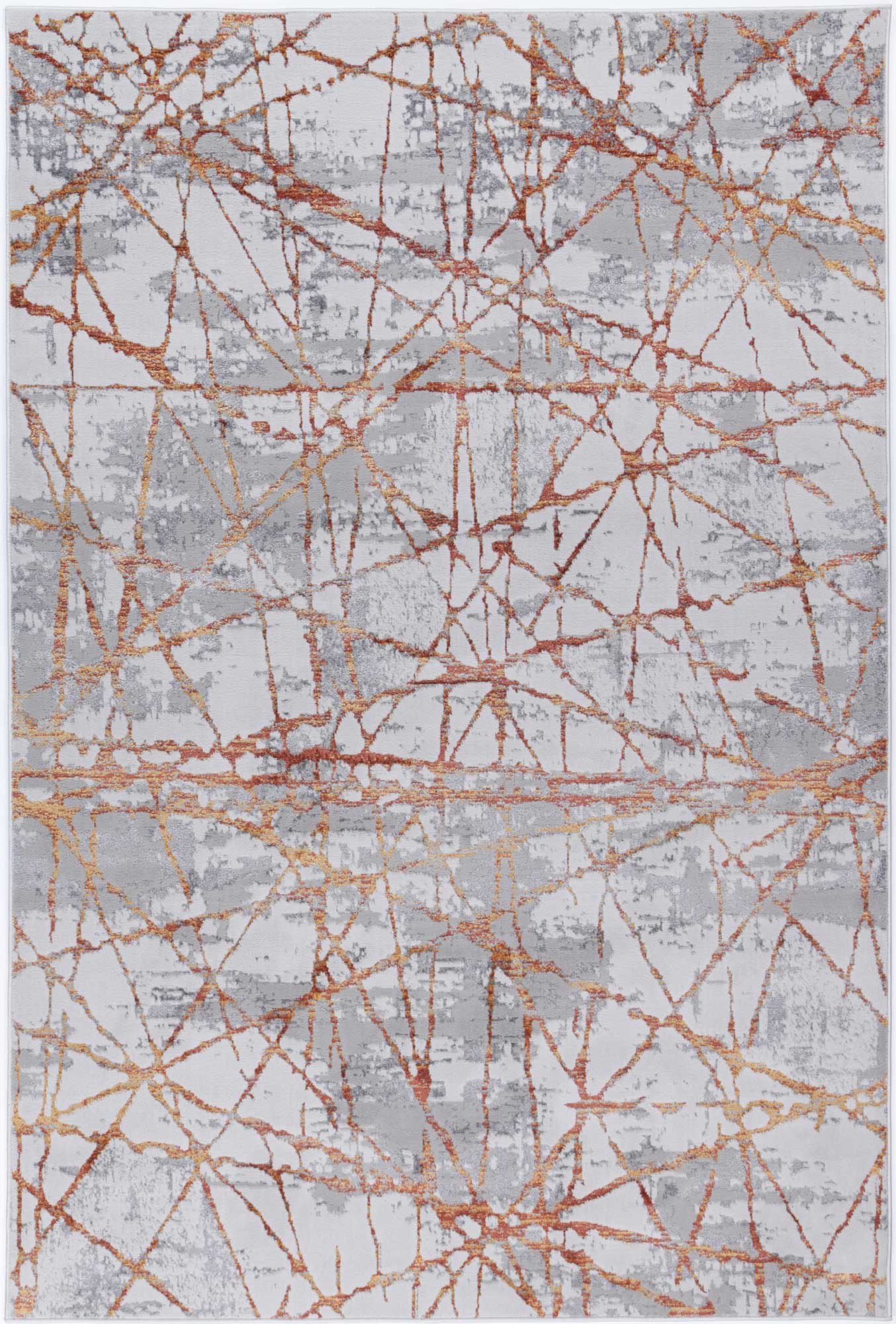 Motifera James Grey & Orange Geometric Rug