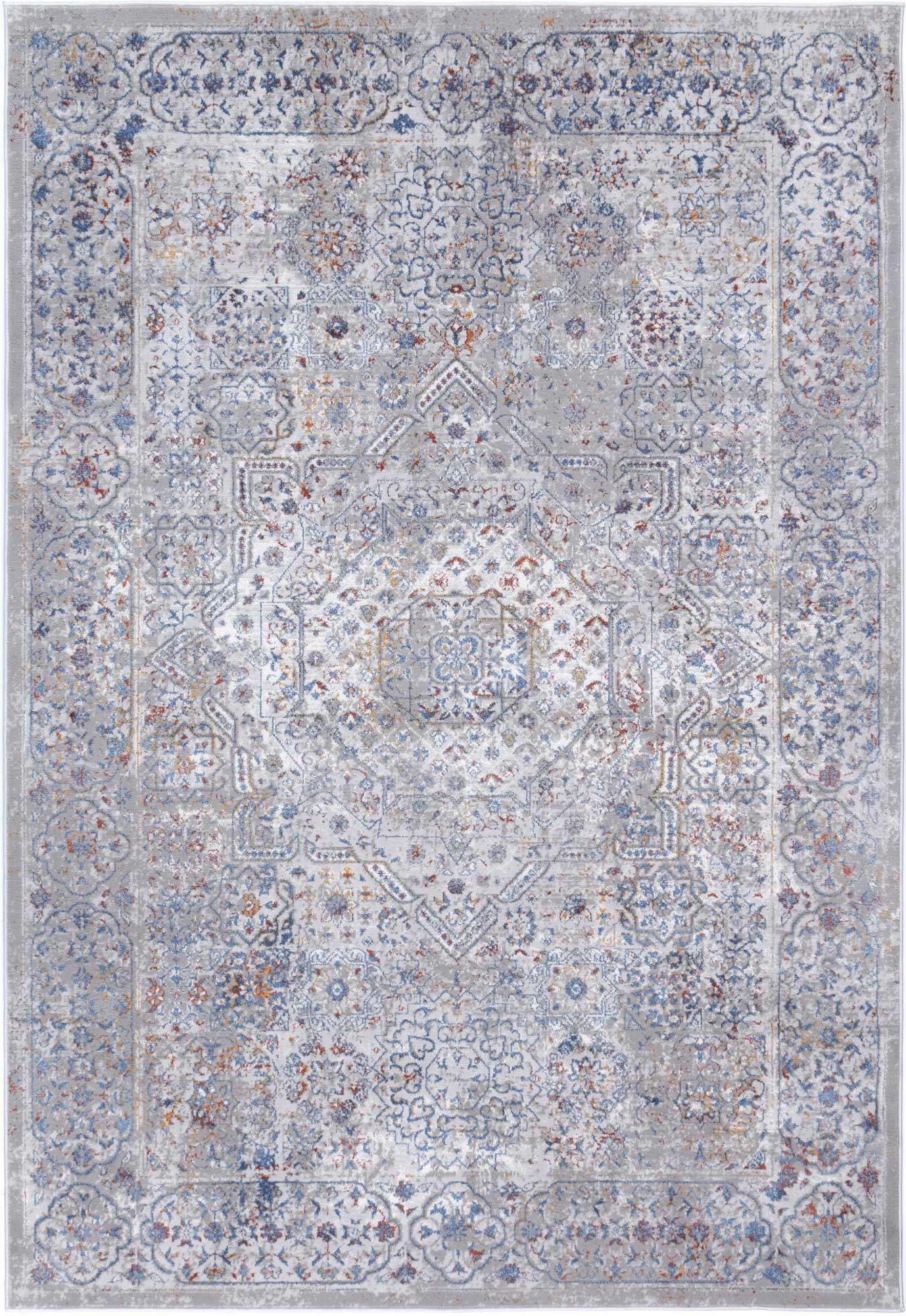 Motifera Aurora Grey & Blue Traditional Rug