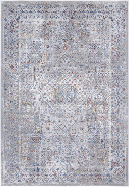 Motifera Aurora Grey & Blue Traditional Rug