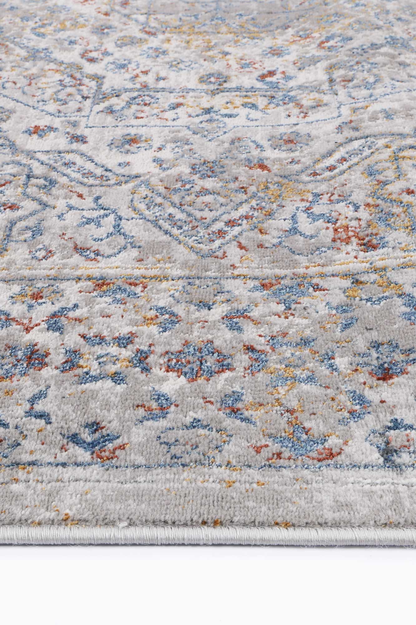 Motifera Aurora Grey & Blue Traditional Rug