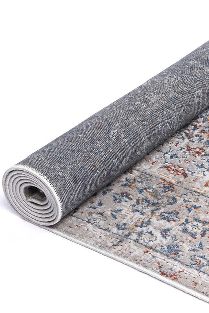 Motifera Aurora Grey & Blue Traditional Rug