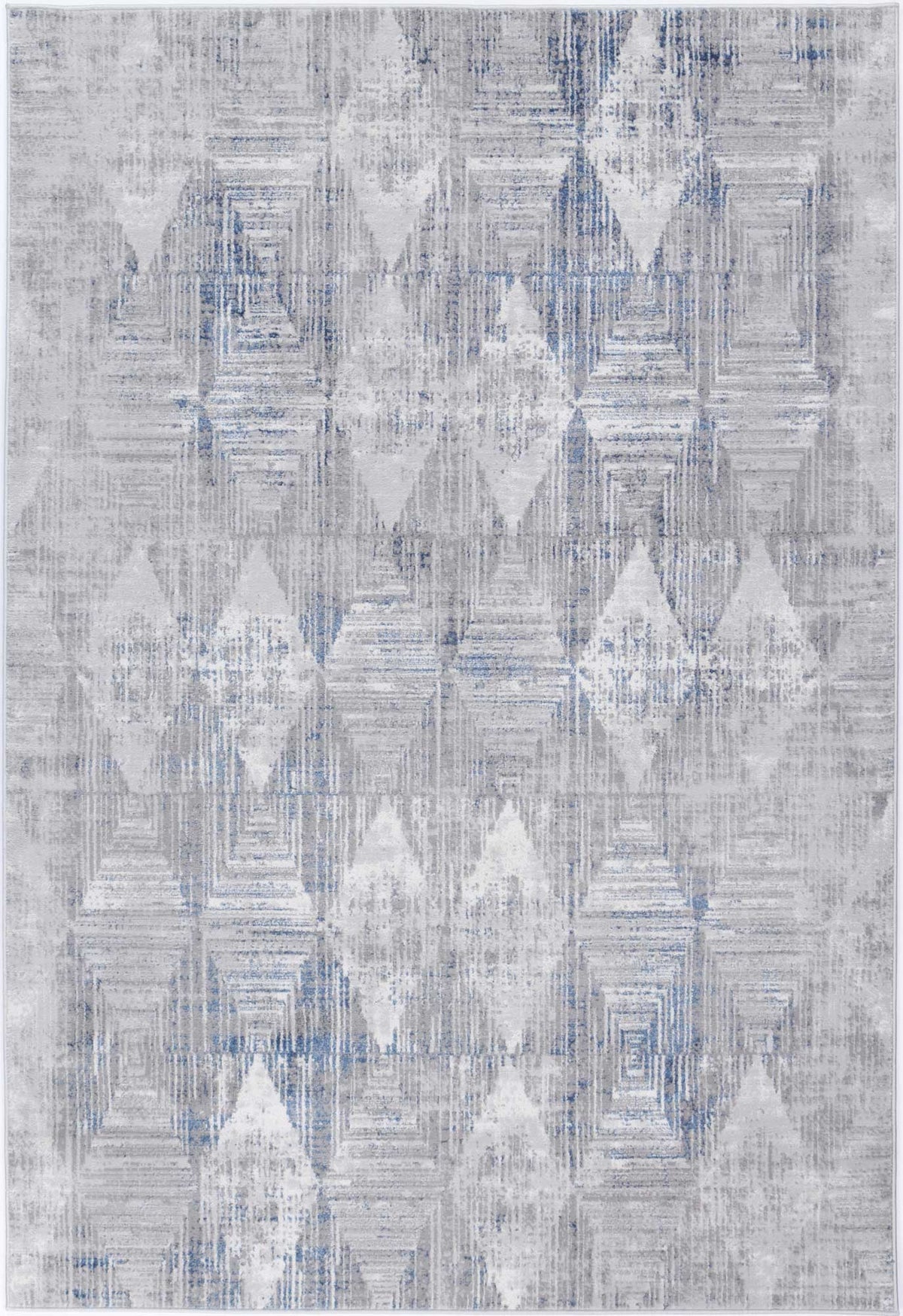 Motifera Harlequinn Grey & Blue Geometric Rug