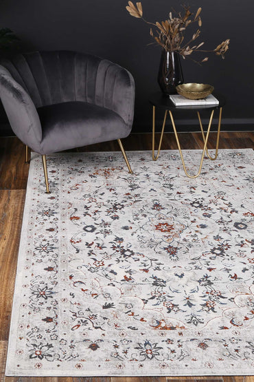 Motifera Ava Ivory & Red Traditional Rug