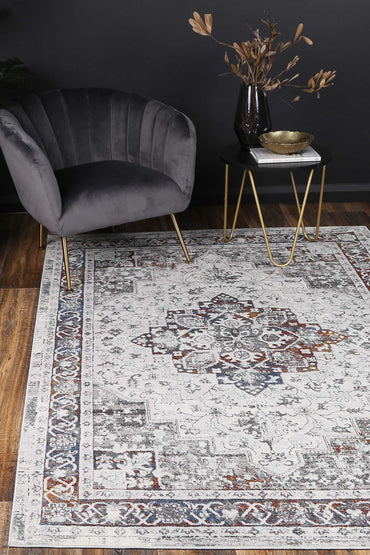 Motifera Camila Grey & Blue Traditional Rug