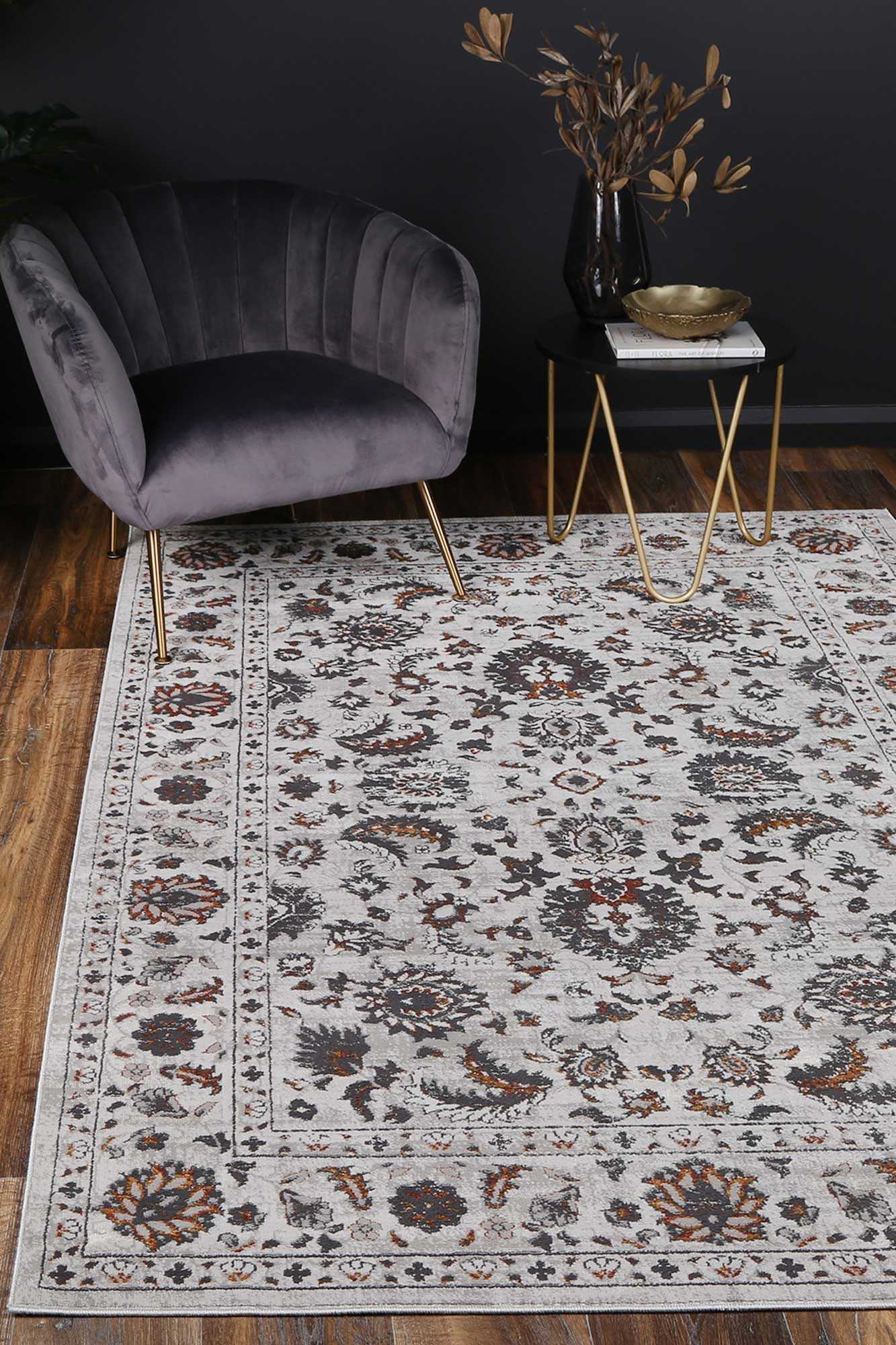 Motifera Edward Ivory & Red Traditional Rug