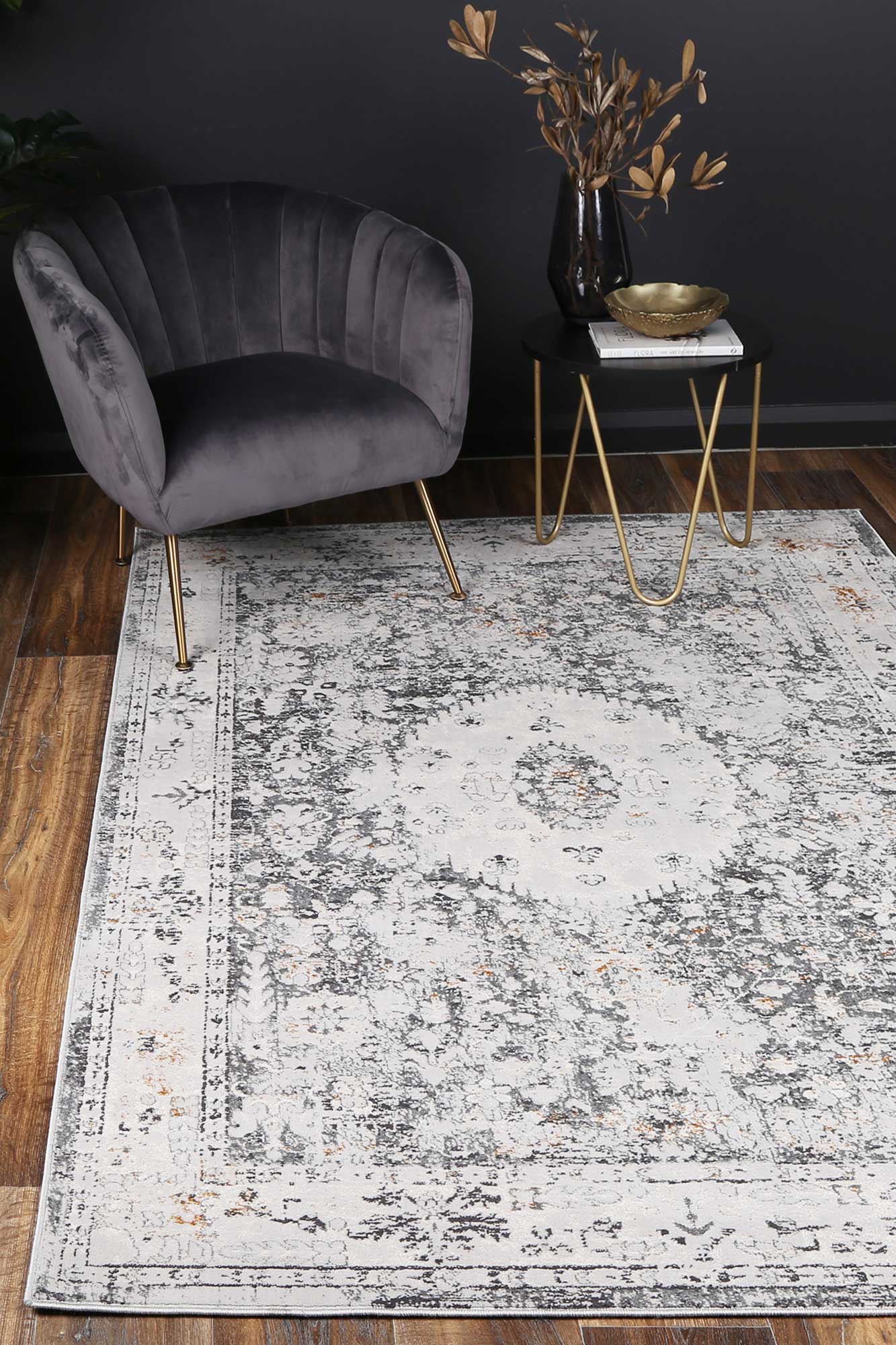 Motifera Alexander Grey & Yellow Traditional Rug