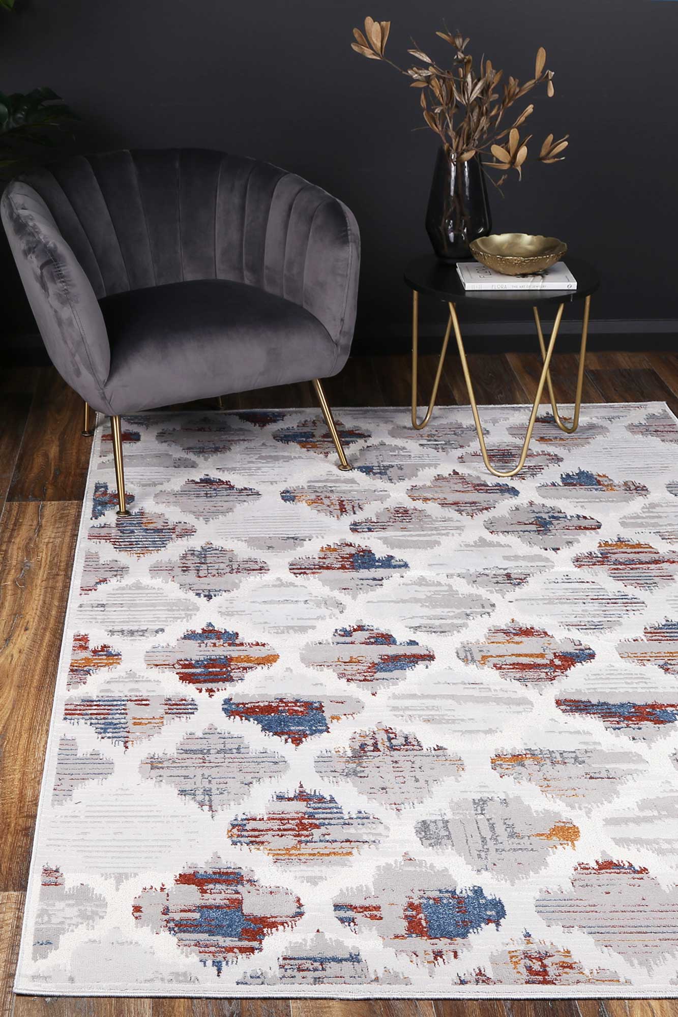 Motifera Isabella Grey & Multi Geometric Rug