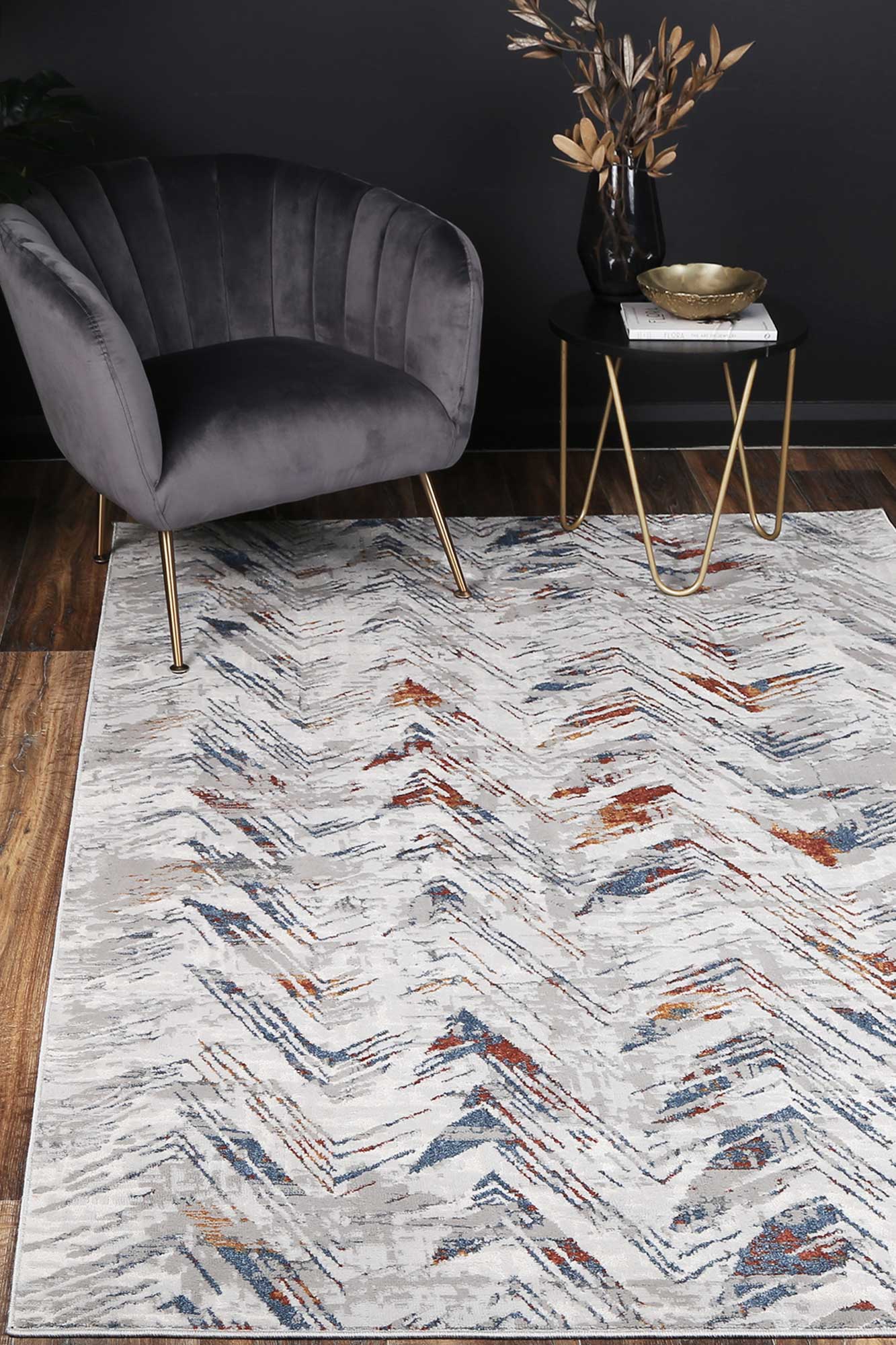 Motifera Oskar Grey & Multi Geometric Rug