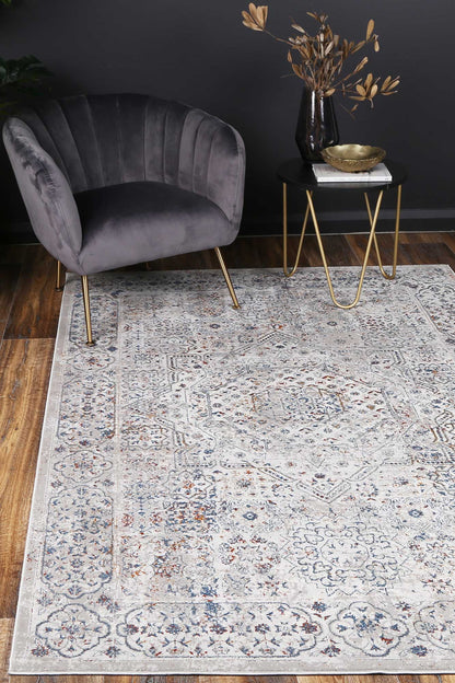Motifera Aurora Grey & Blue Traditional Rug