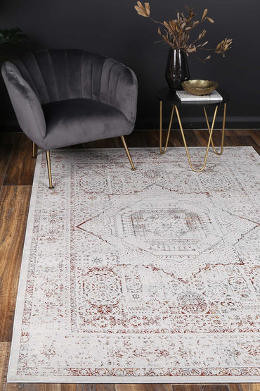 Motifera Luna Cream & Red Traditional Rug