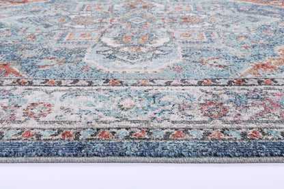 Glenmere Maykel Blue & Terracotta Transitional Rug
