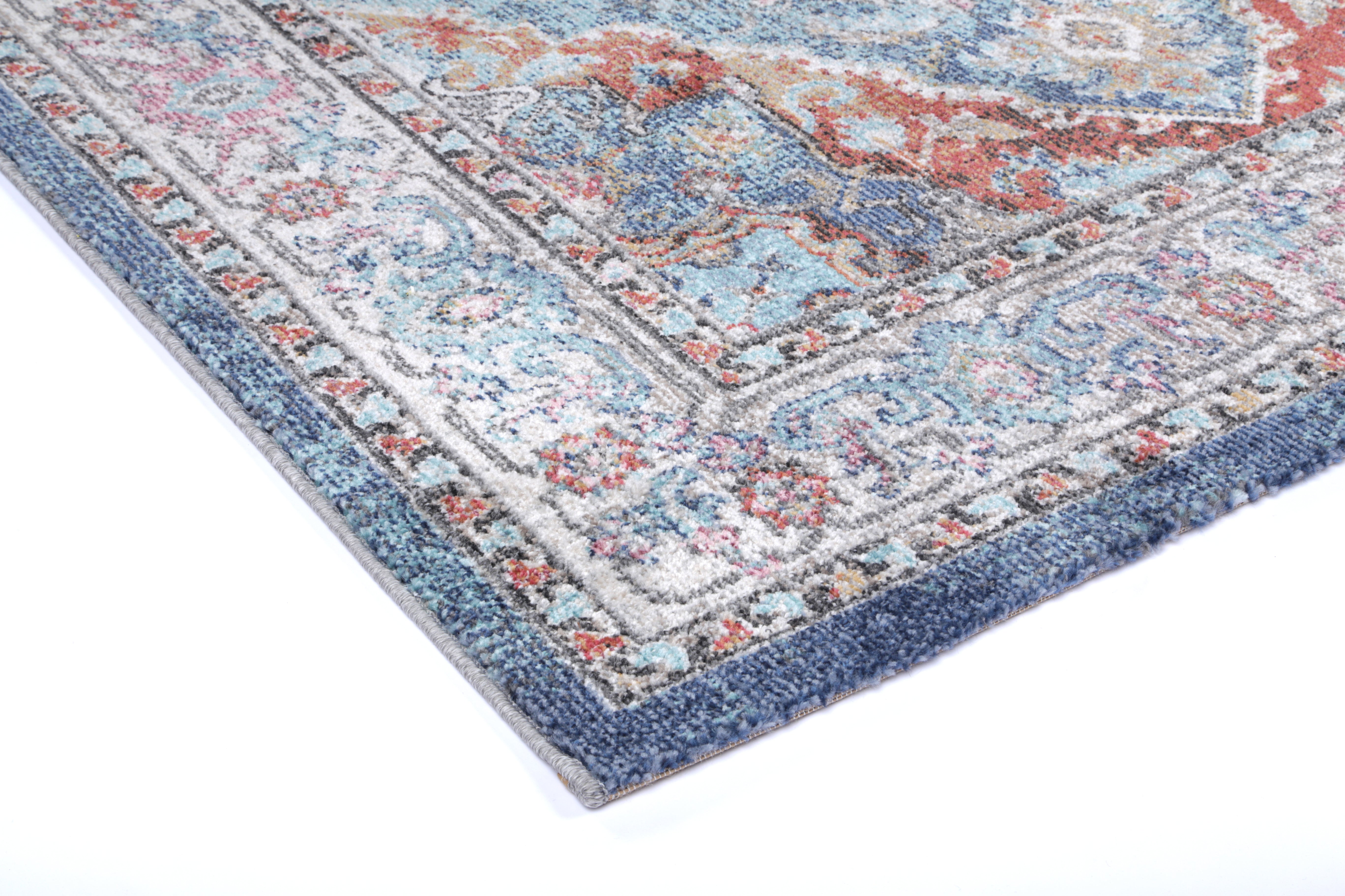 Glenmere Maykel Blue & Terracotta Transitional Rug