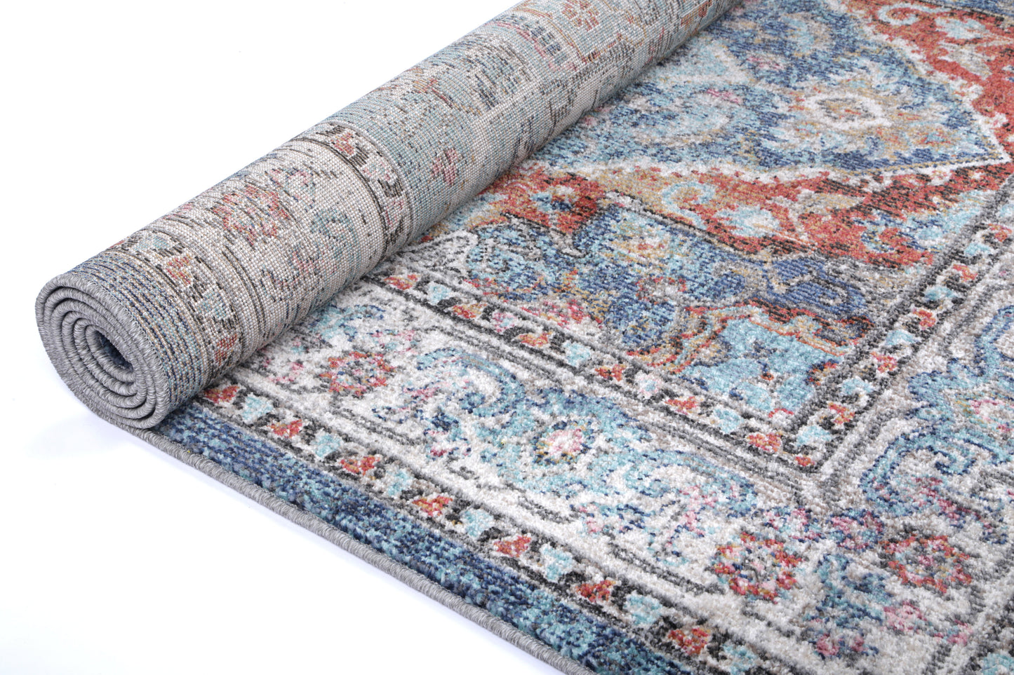 Glenmere Maykel Blue & Terracotta Transitional Rug