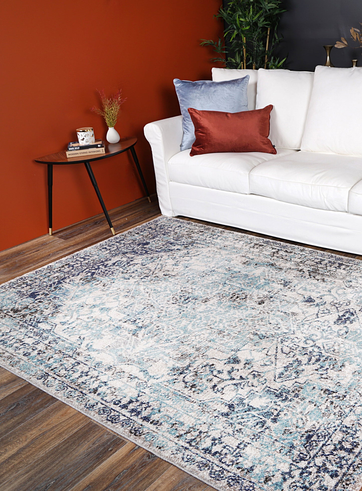 Glenmere Adrianita Ivory & Blue Transitional Rug