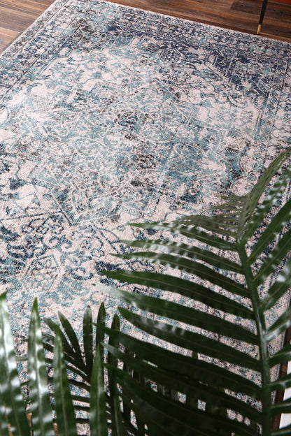 Glenmere Adrianita Ivory & Blue Transitional Rug