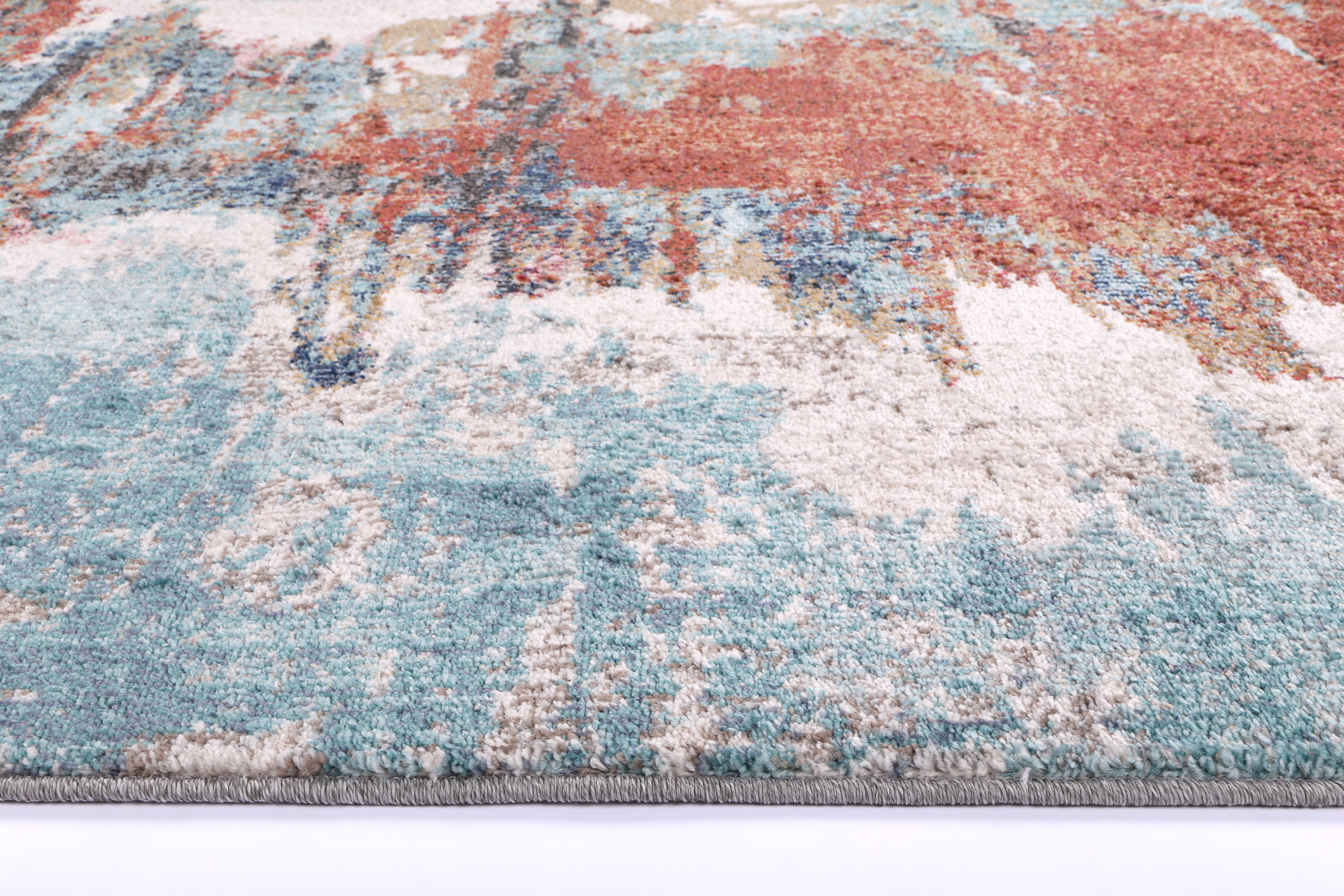 Glenmere Jorge Blue & Terracotta Abstract Rug