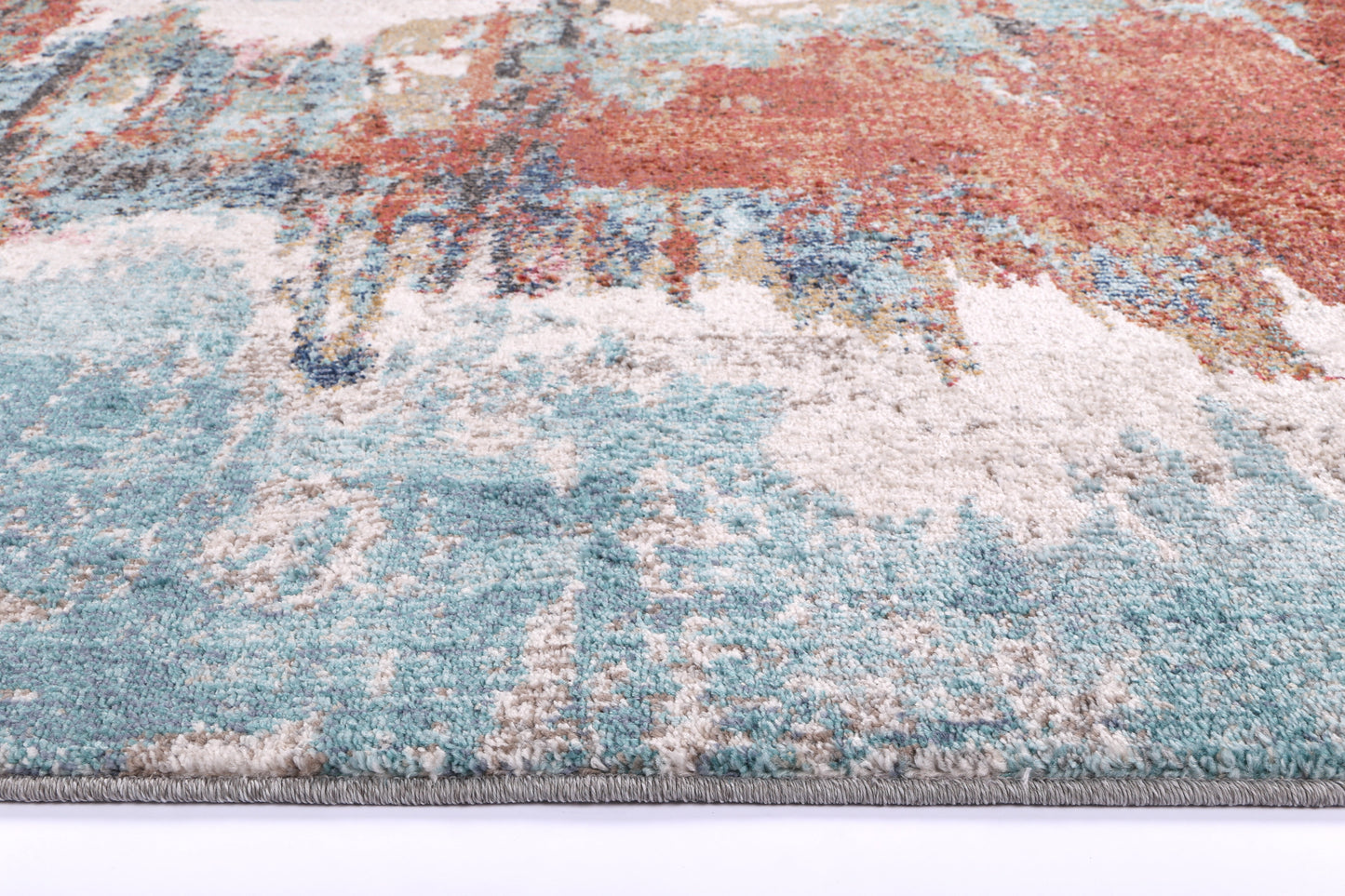 Glenmere Jorge Blue & Terracotta Abstract Rug