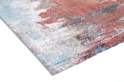Glenmere Jorge Blue & Terracotta Abstract Rug