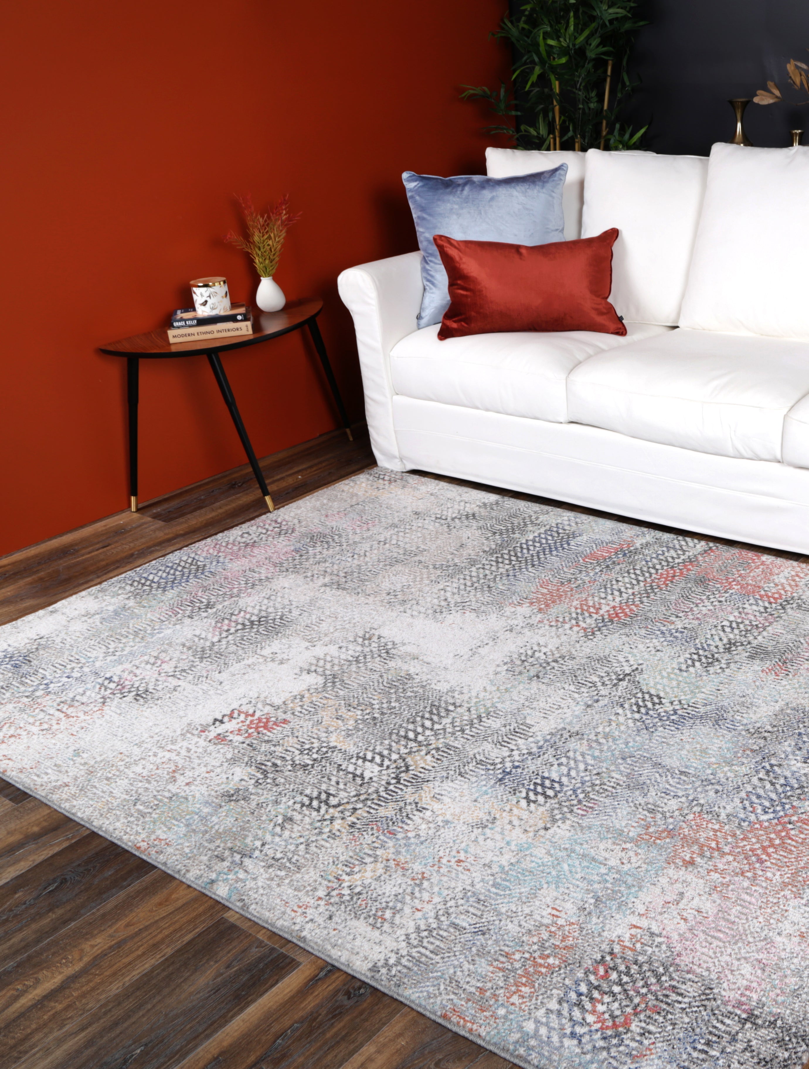Glenmere Ernesto Grey & Terracotta Tribal Rug
